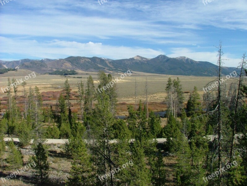 Mountain Range View Scenic Forest