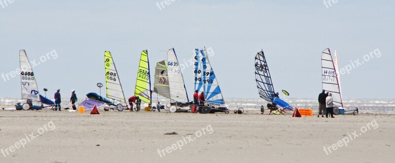 Beach Sailing Saint Peter Ording North Sea Coast Beach