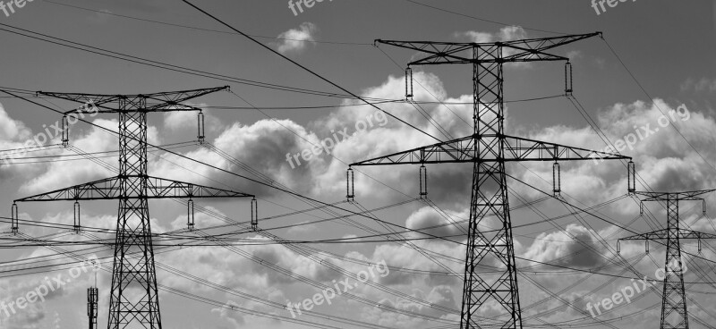 Electricity Pylon Son Cables Power Line