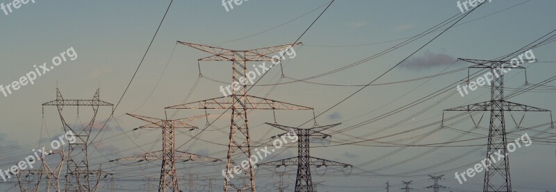 Electricity Pylon Son Cables Power Line