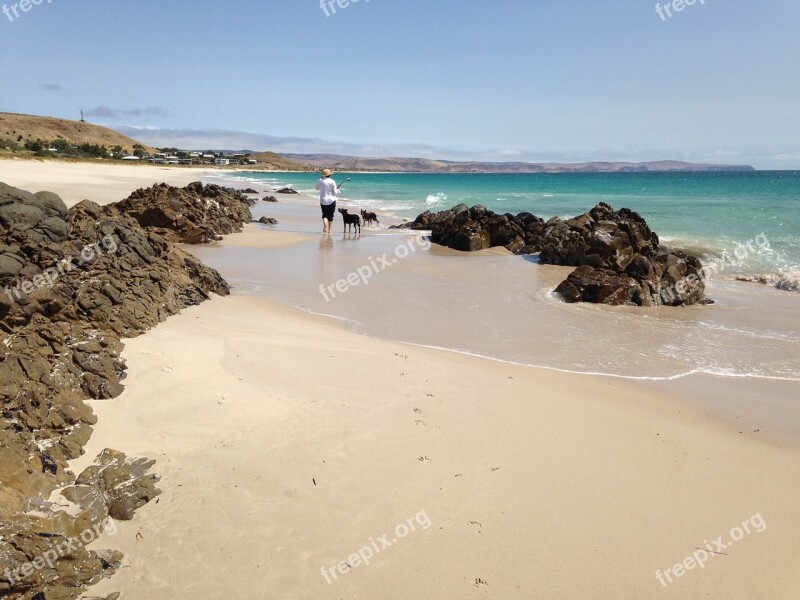 Sandy Beach Seaside Blue Sky White Sand Nature