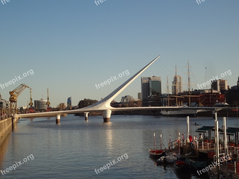 Woman Bridge Puerto Madero Buenos Aires Free Photos