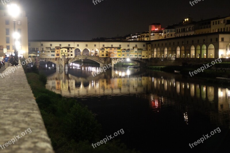 Florence Ponte Vecchio Tuscany Italy Night