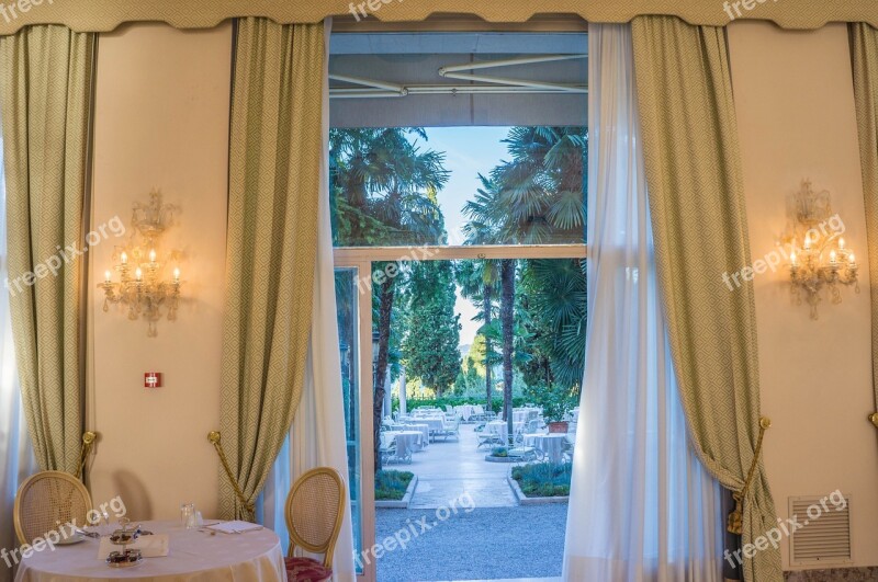 Villa Cortine Palace Breakfast Room Restaurant View Luxury