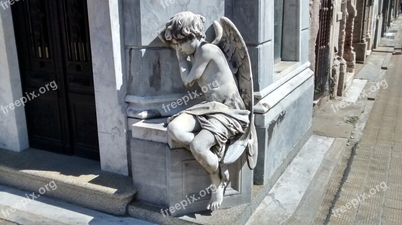 Tomb Art Sculpture Angel Cemetery Recoleta Cemetery