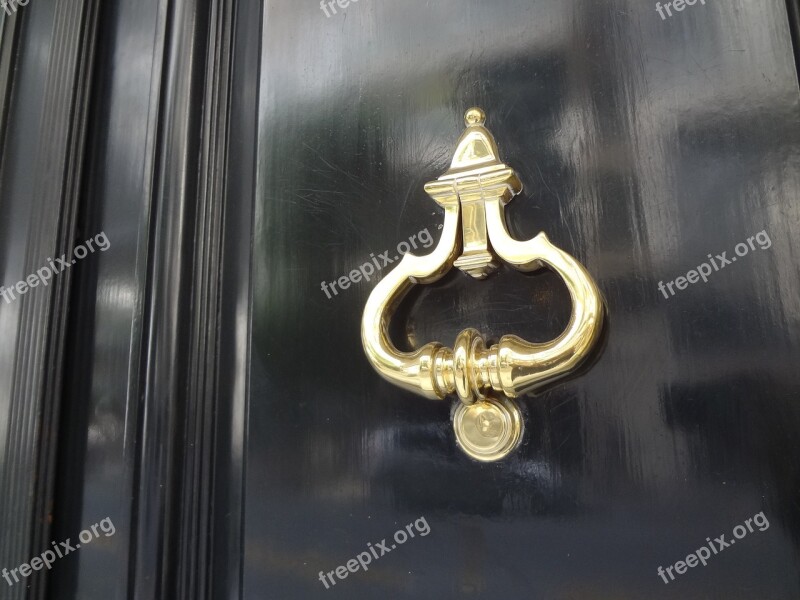 Knocker Door Wooden Door Black Door Entry