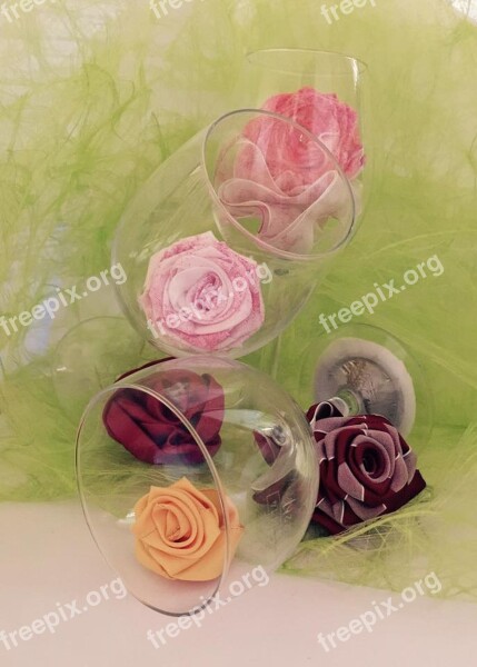 Decoration Glass Rose Playful Flower