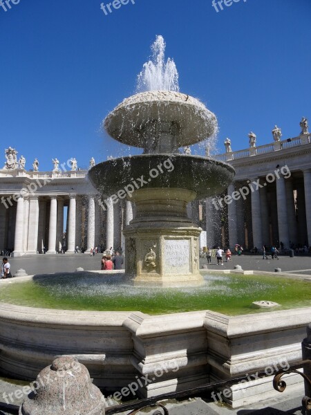 Vatican Fountain Italy Rome Vatican Fountain