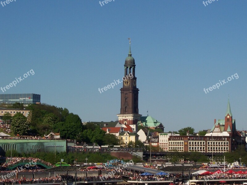 Hamburg Port Landungsbrücken St Michaelis Hafengeburtstag