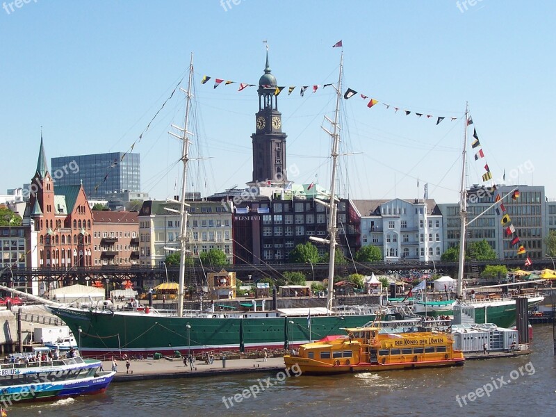 Hamburg Rickmer Rickmers Sailing Vessel Museum Ship Landungsbrücken