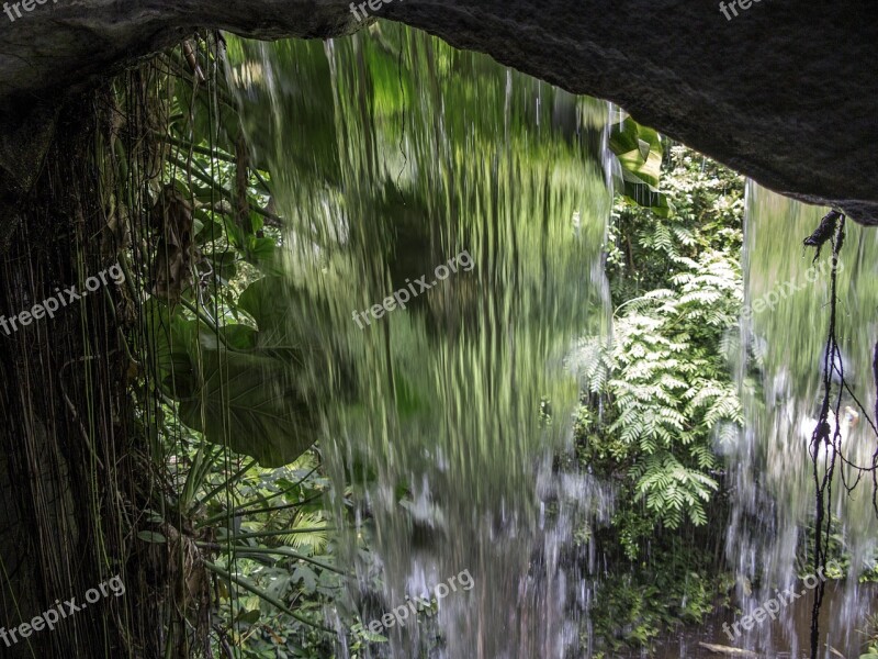 Waterfall Nature Landscape Water Paradise