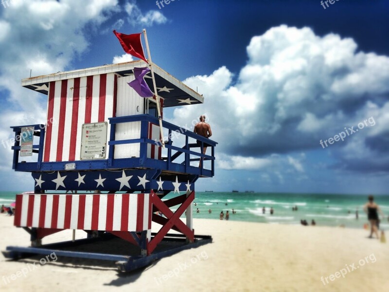 Ocean Lifeguard Sunny Surf Safety