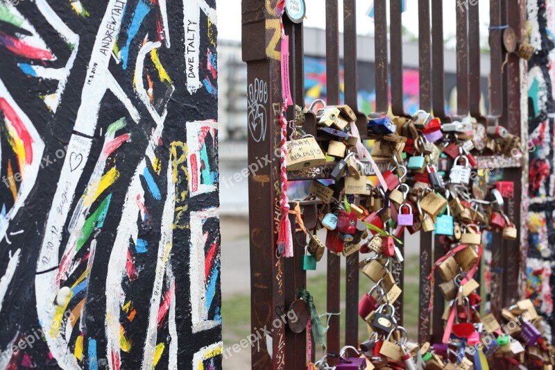 Germany Wall Berlin Place Padlock