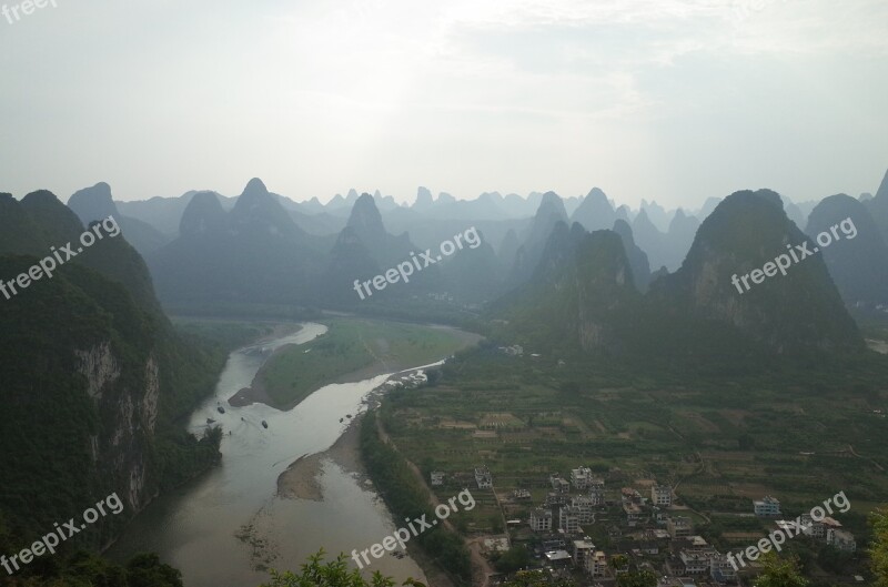 China Guilin Scenery Mountain River