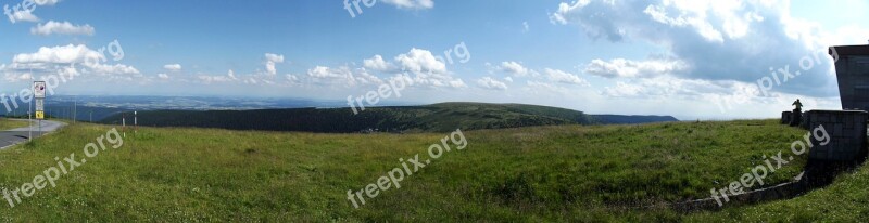 Panorama Nature Blue Sky Landscape View