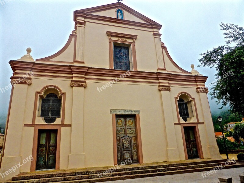 Church Facade Corsica Religious Cathedral