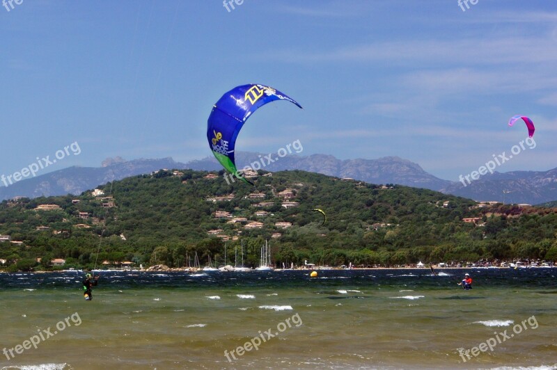 Beach Kitesurf Wind Clouds Holiday