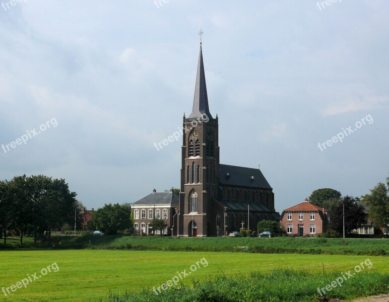 Church Landscape Village Batenburg Religion