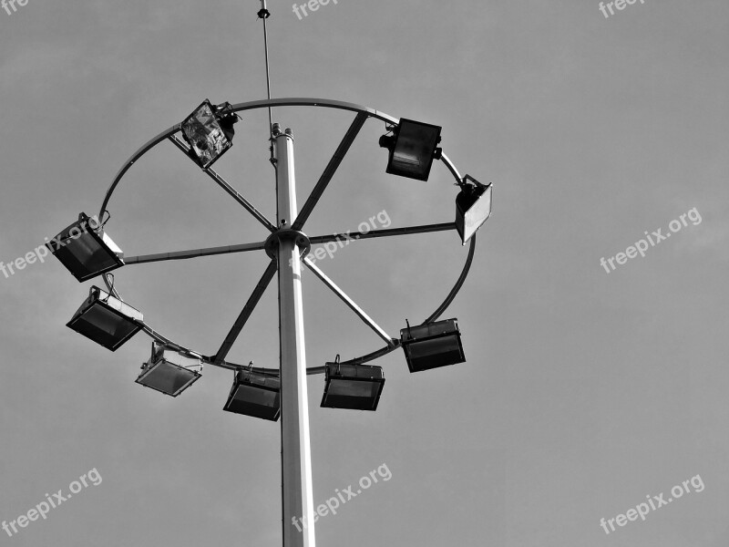 Black And White Himmel Headlight Lights Airport