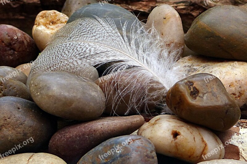 Nature Cairn Feather Slightly Stones