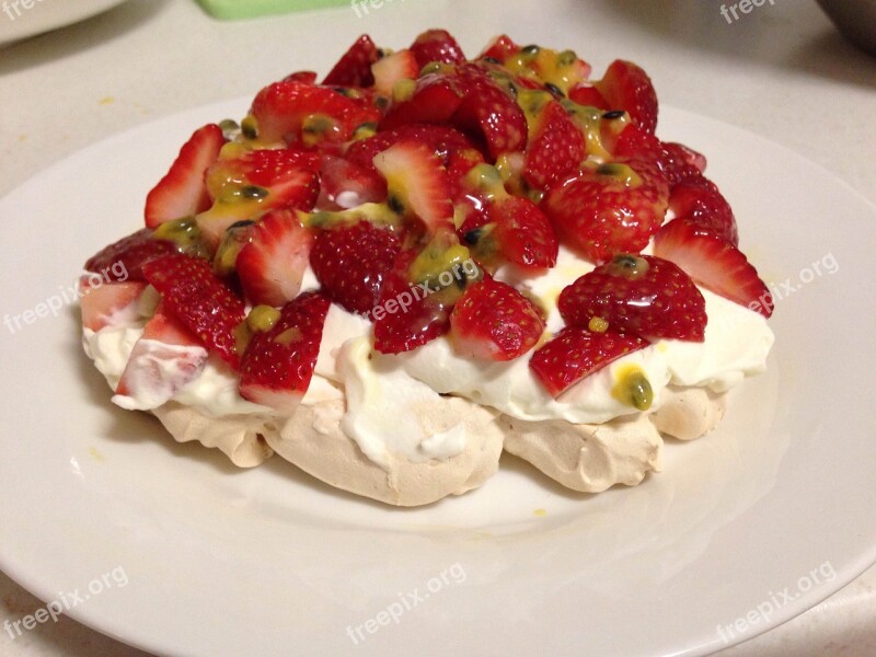 Strawberry Dessert Passion Fruit Ice Chantilly Cream