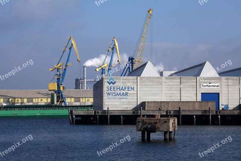 Baltic Sea Wismar Seaport Hanseatic City Cranes