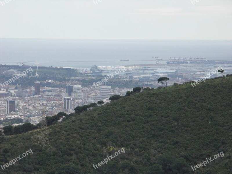 Barcelona From Horizon See Landcape