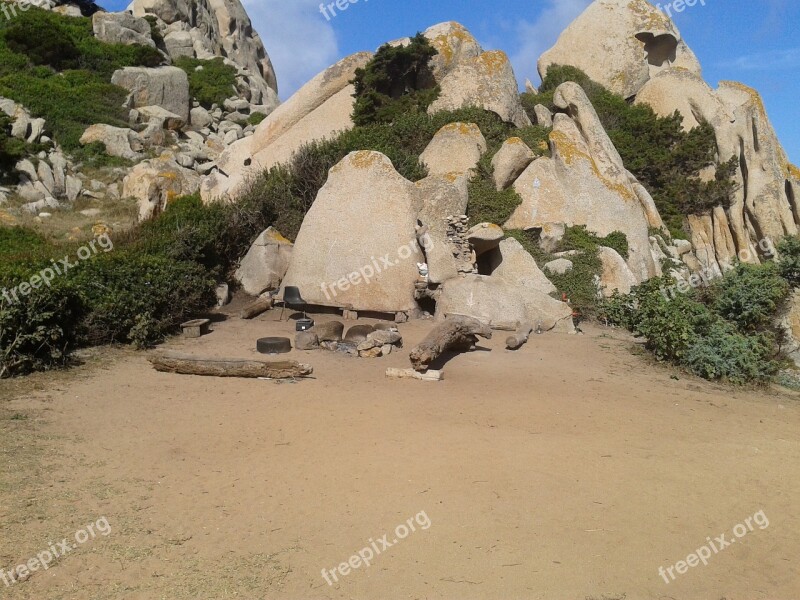 Sardinia Bivouac Summer Sand Rocks