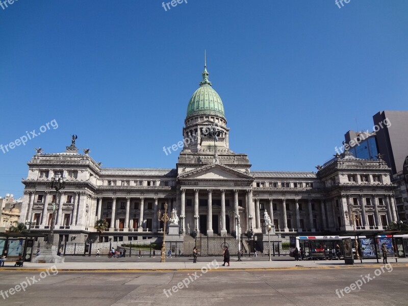 Buenos Aires Argentine National Congress Facade Architecture Free Photos