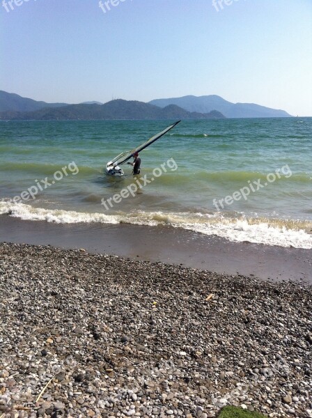 Sea Beach Windsurfer Water Sports Surfing