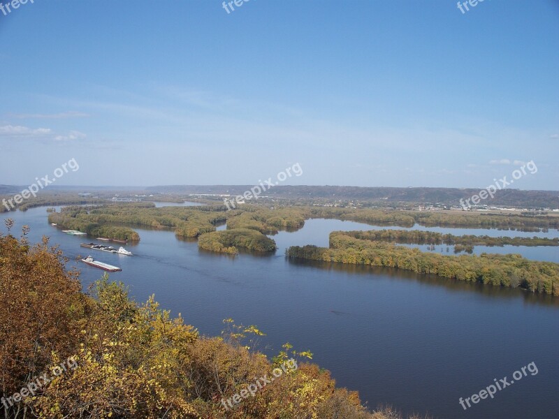 Barge Mississippi River Water Shipping