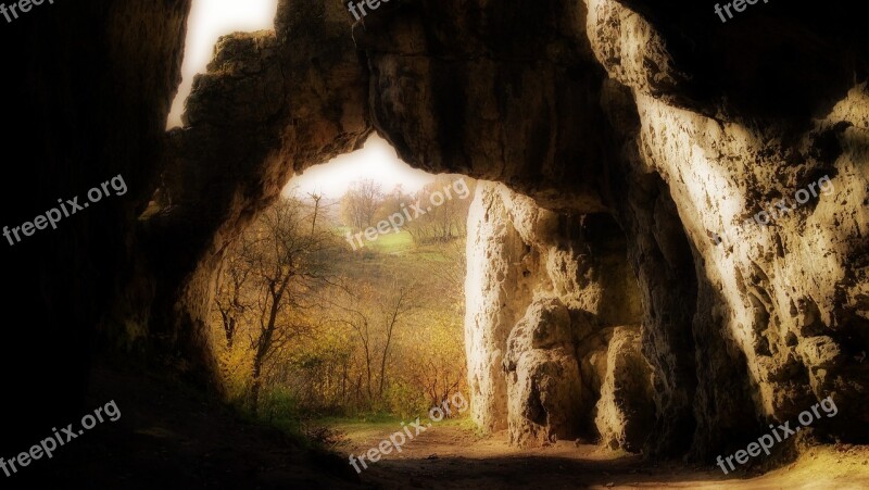 Olkusz Poland Cave Rock Landscape