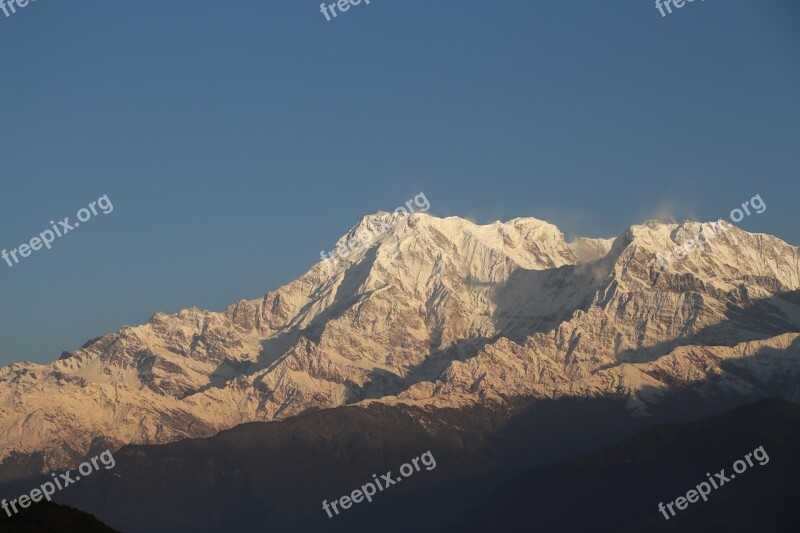 Machhapuchre Mountain Nepal Landscape White