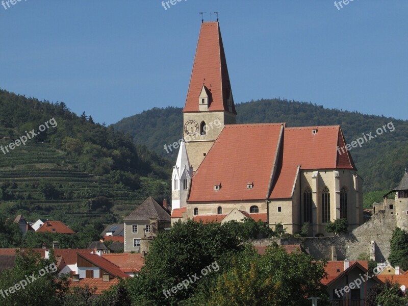 Church Danube Valley Wachau River Landscape Austria