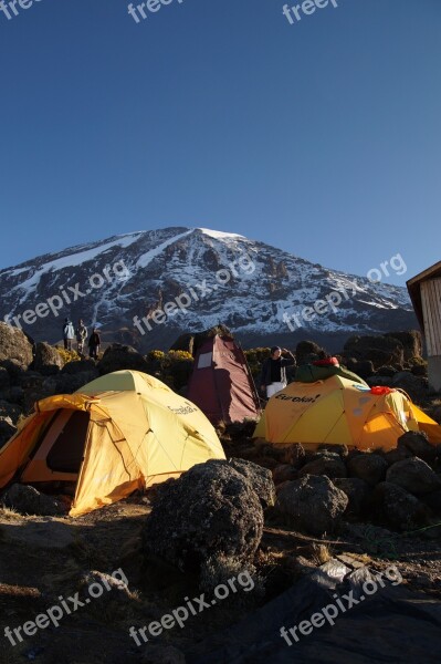 Kilimanjaro Mountain Mountains Tent Air