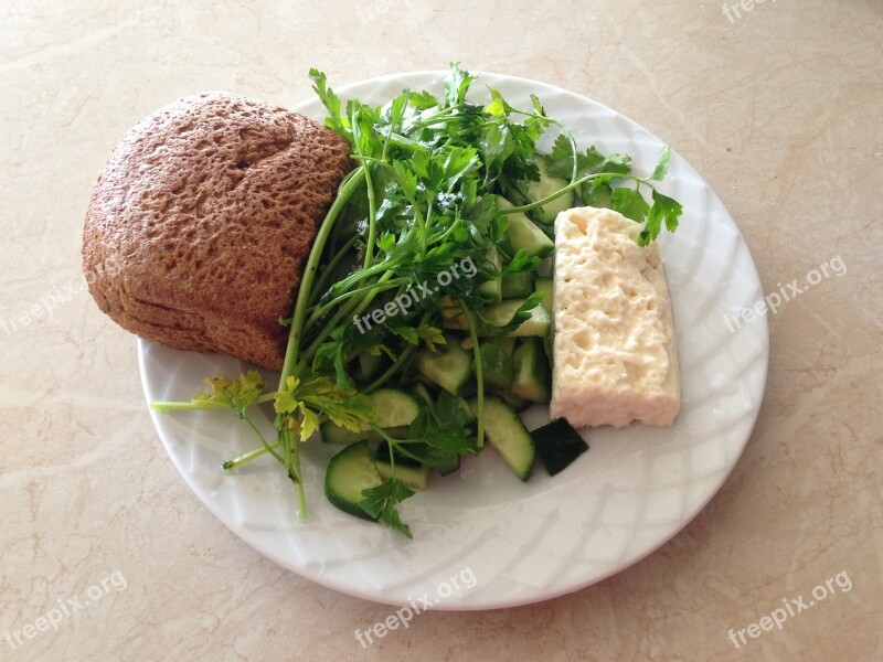 Breakfast Cheese Bread Salad Green