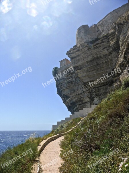 Bonifacio Cliffs Overhang High Landscape