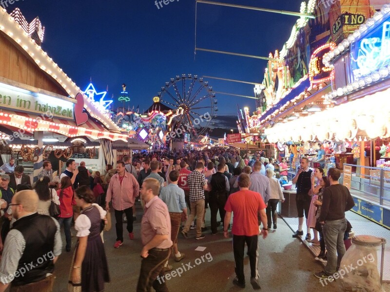 Folk Festival People Hustle And Bustle Fun Fairground