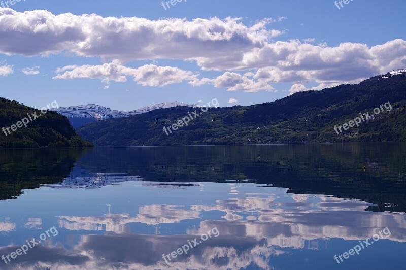 Norway Fjordlandschaft Hill Nature Landscape