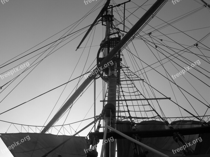 Sailboat Marseille Port Three-masted France