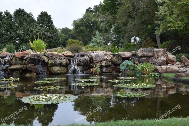 Bridge Garden Arboretum Stone Pond