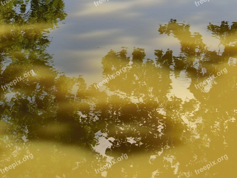 Water Mirroring Clouds Reflections Water Surface