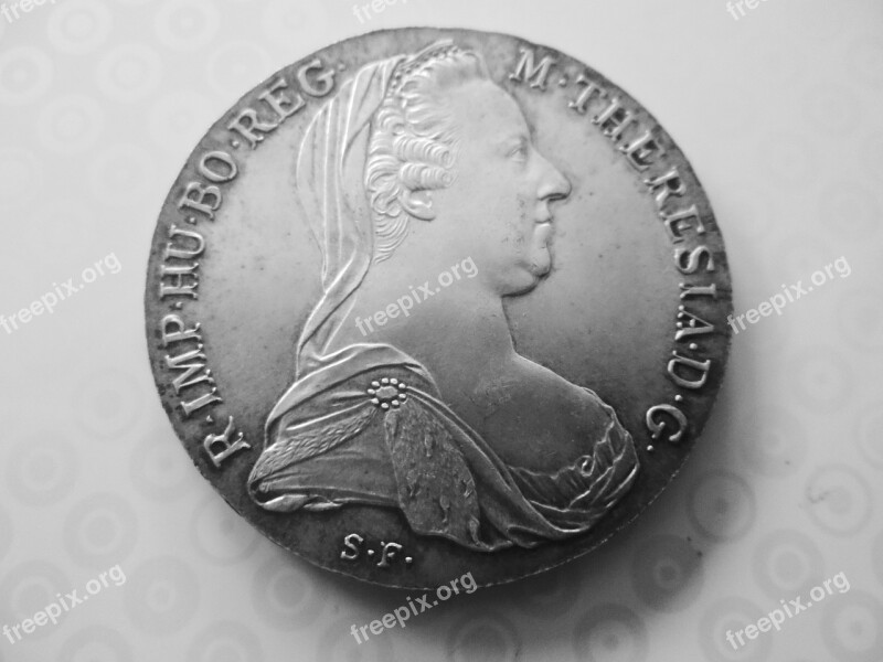 Silver Thaler Maria Coins Money