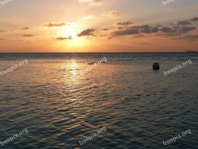 Maldives Sunset Sun Sea Sea View