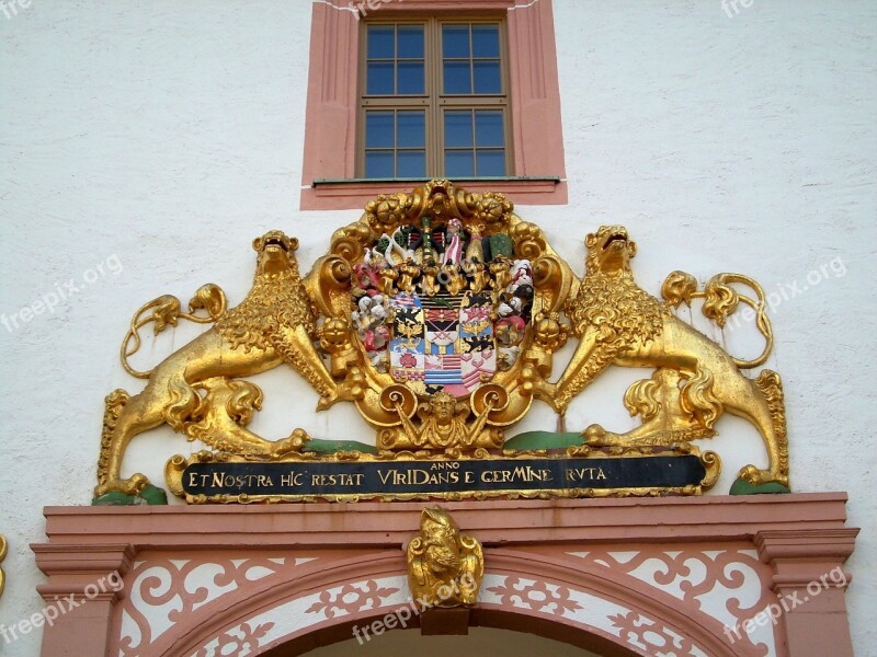 Architecture Gold Lion Coat Of Arms Kursachsen