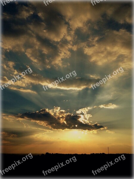 Olkusz Poland Sunset Sky Landscape