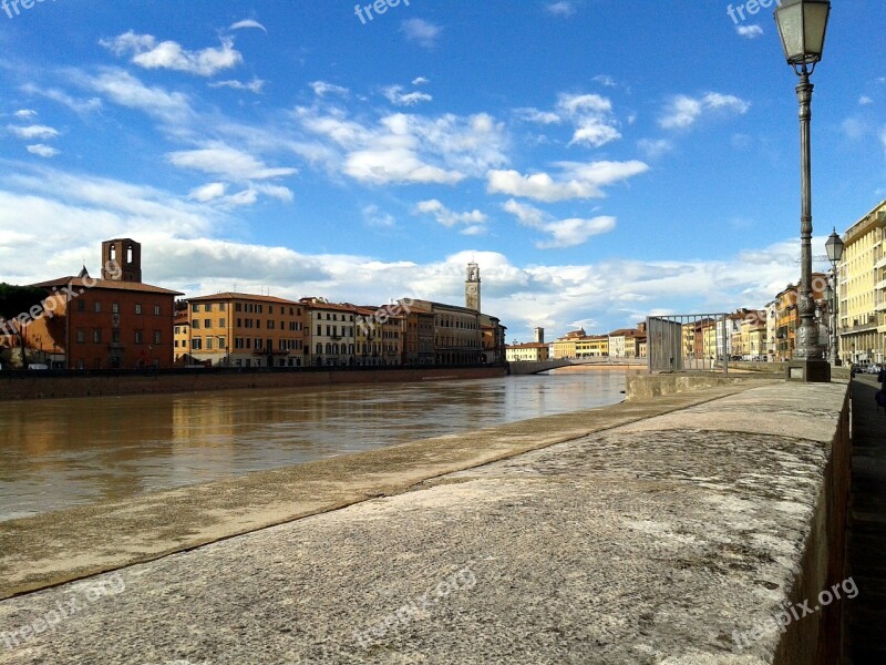 Pisa Lungarno River Tuscany Arno