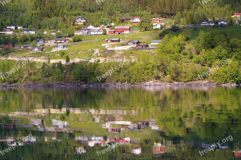 Norway Fjordlandschaft Hill Nature Landscape