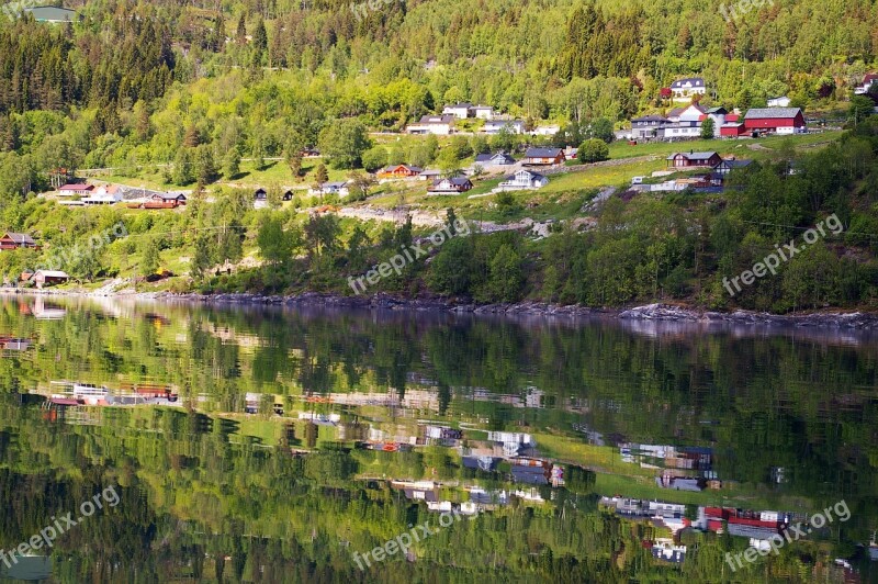 Norway Fjordlandschaft Hill Nature Landscape