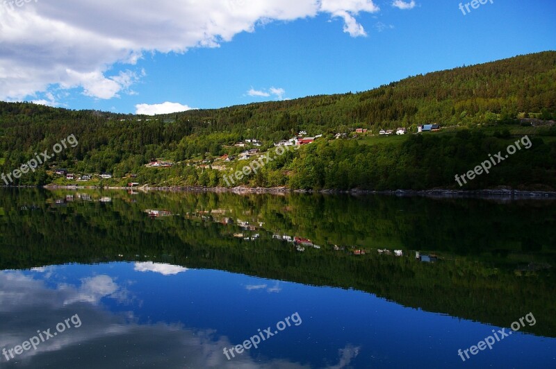 Norway Fjordlandschaft Hill Nature Landscape